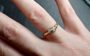 Fancy cut white Diamond Engagement 18k Yellow Gold Multi stone Wedding Ring Stacking byAngeline 2651