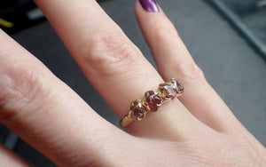 Sapphire Pebble candy purple polished 18k yellow gold multi stone gemstone ring 2664