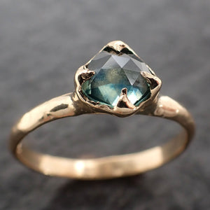 Fancy cut Montana blue Sapphire 18k Yellow gold Solitaire Ring Gold Gemstone Engagement Ring 2671