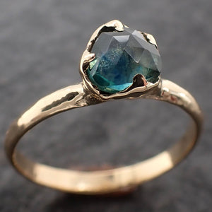 Fancy cut Montana blue Sapphire 18k Yellow gold Solitaire Ring Gold Gemstone Engagement Ring 2672