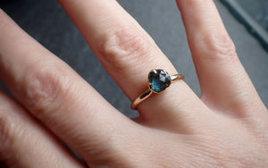 Fancy cut Montana blue Sapphire 18k Yellow gold Solitaire Ring Gold Gemstone Engagement Ring 2672