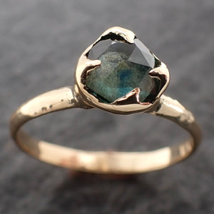 Fancy cut Montana blue Sapphire 18k Yellow gold Solitaire Ring Gold Gemstone Engagement Ring 2673