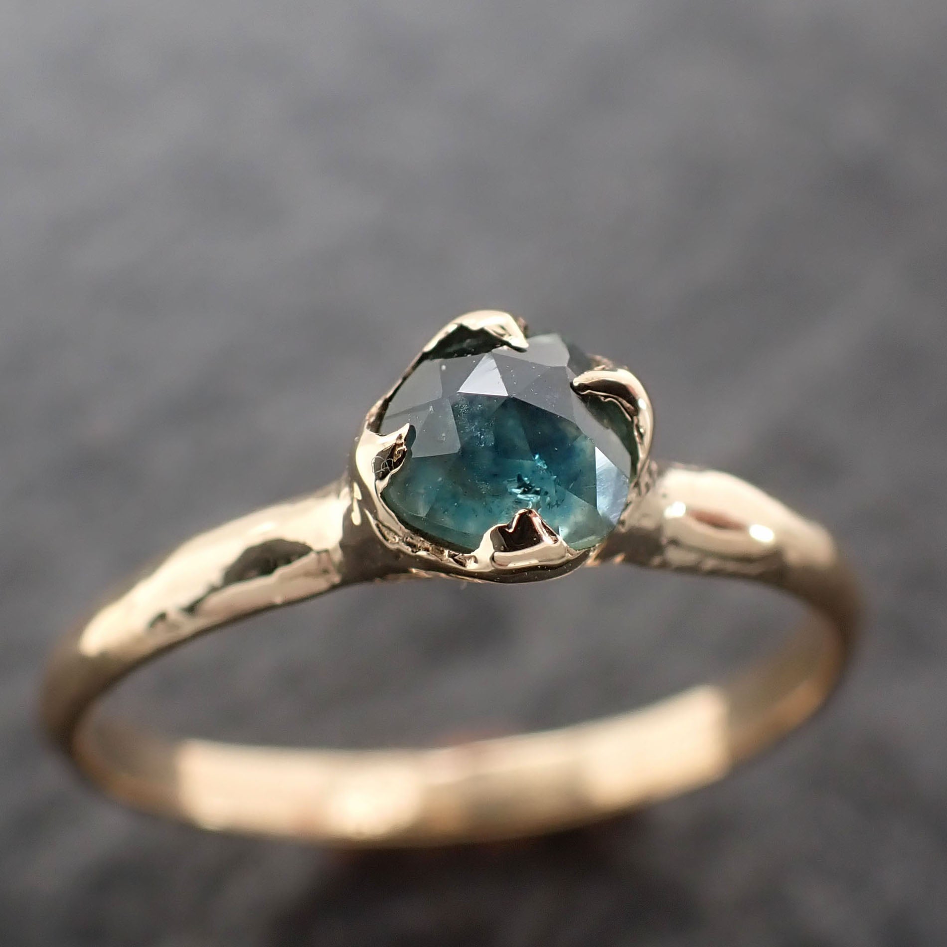 Fancy cut Montana blue Sapphire 18k Yellow gold Solitaire Ring Gold Gemstone Engagement Ring 2674