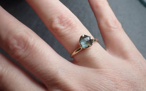 fancy cut montana blue green sapphire 18k yellow gold solitaire ring gold gemstone engagement ring 2675 Alternative Engagement