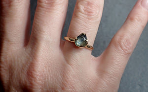 fancy cut montana blue green sapphire 18k yellow gold solitaire ring gold gemstone engagement ring 2679 Alternative Engagement