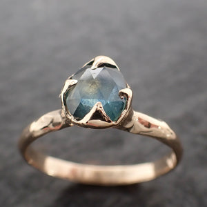 fancy cut montana blue green sapphire 18k yellow gold solitaire ring gold gemstone engagement ring 2681 Alternative Engagement