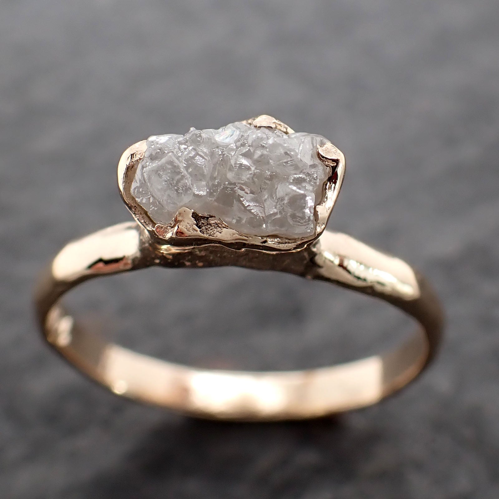 raw diamond engagement ring rough uncut diamond solitaire recycled 14k yellow gold conflict free diamond wedding promise 2693 Alternative Engagement