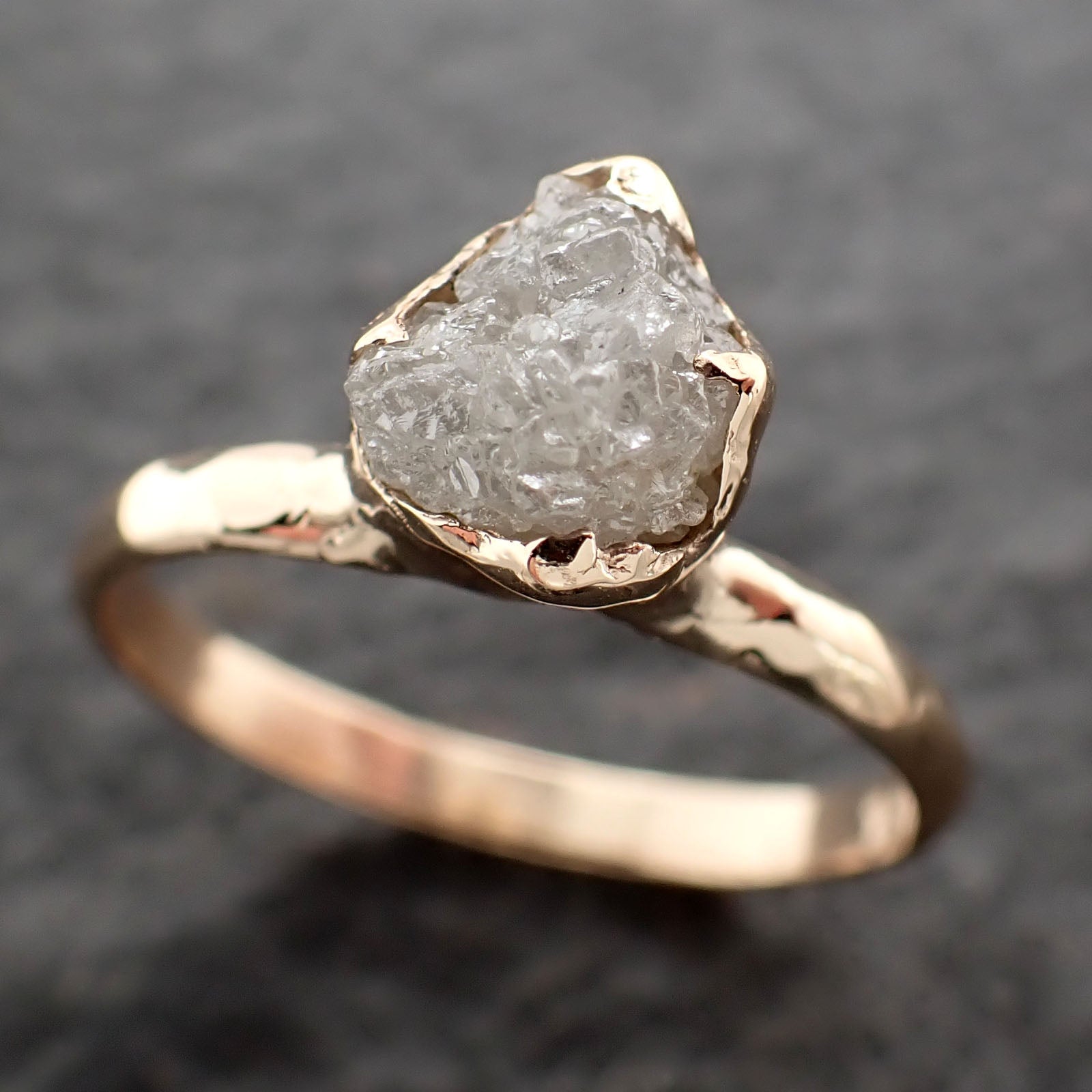 Raw Diamond Engagement Ring Rough Uncut Diamond Solitaire Recycled 14k yellow gold Conflict Free Diamond Wedding Promise 2697
