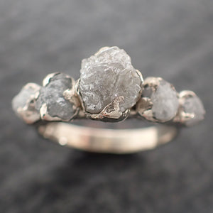 custom raw diamond white gold engagement wedding ring byangeline 2701 Alternative Engagement