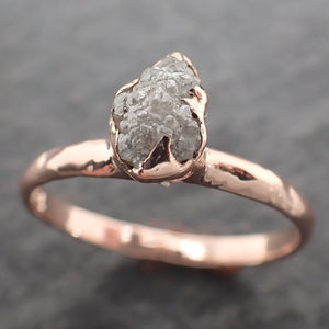Raw Rough UnCut Diamond Engagement Ring Rough Diamond Solitaire Recycled 14k Rose gold Conflict Free Diamond Wedding Promise byAngeline 2704