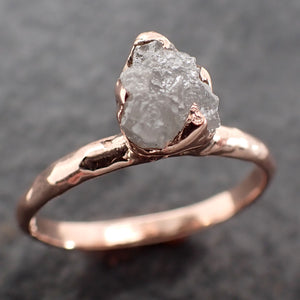 Raw Rough UnCut Diamond Engagement Ring Rough Diamond Solitaire Recycled 14k Rose gold Conflict Free Diamond Wedding Promise byAngeline 2706