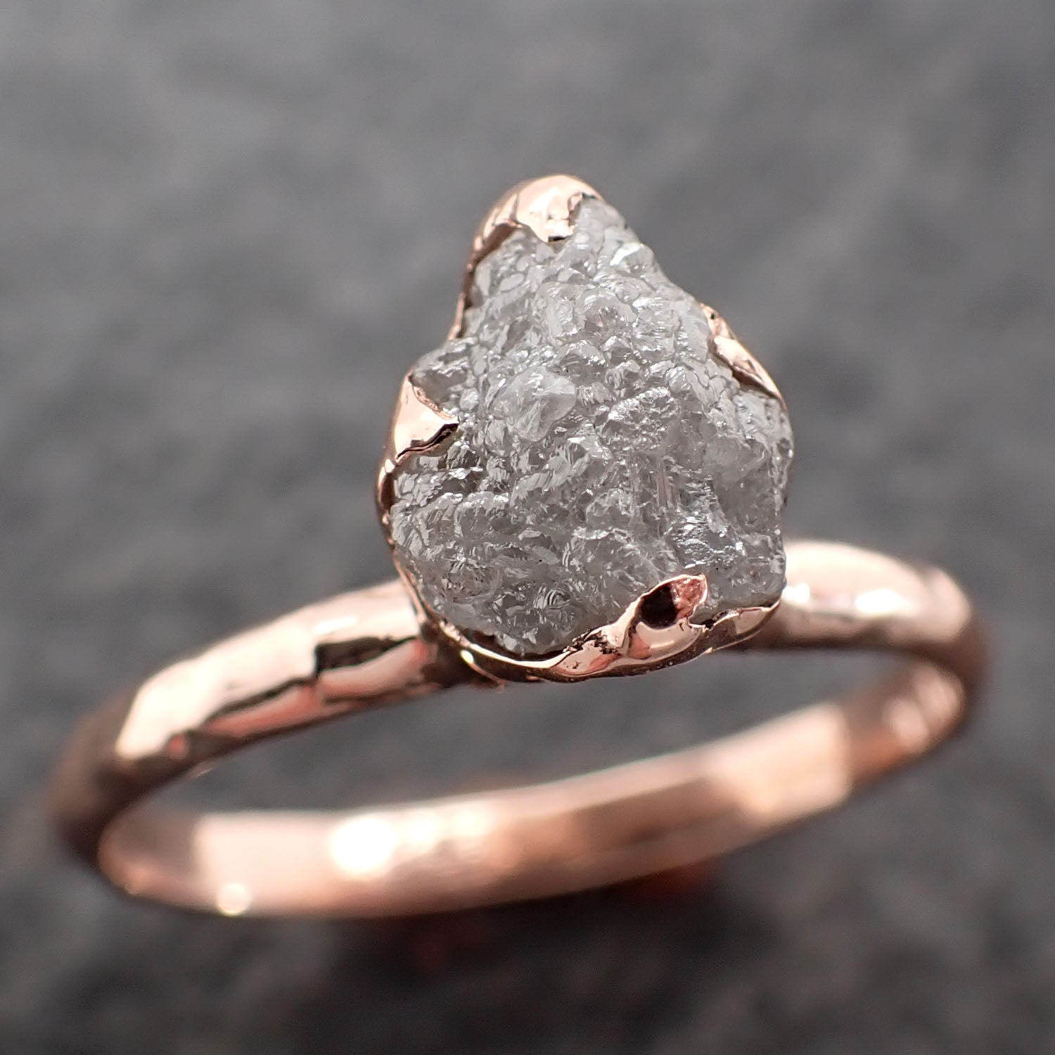 raw rough uncut diamond engagement ring rough diamond solitaire recycled 14k rose gold conflict free diamond wedding promise byangeline 2707 Alternative Engagement