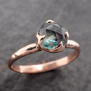 Fancy cut Montana green Sapphire Rose gold Solitaire Ring Gold Gemstone Engagement Ring 2713