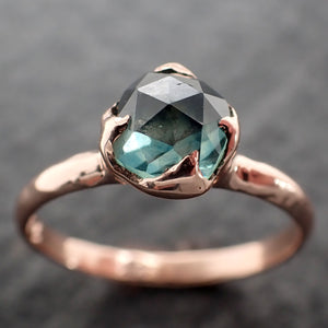 Fancy cut Montana green Sapphire Rose gold Solitaire Ring Gold Gemstone Engagement Ring 2713
