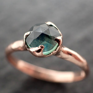fancy cut montana blue green sapphire rose gold solitaire ring gold gemstone engagement ring 2714 Alternative Engagement