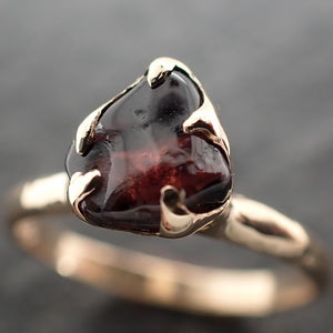 Sapphire Pebble candy 14k yellow gold Solitaire red polished gemstone ring 2724