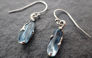 Aquamarine Pebble Candy earrings dangle white 14k 2718