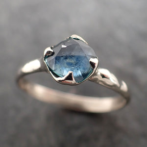 fancy cut montana blue sapphire 14k white gold solitaire ring gold gemstone engagement ring 2390 Alternative Engagement