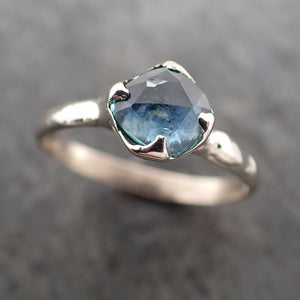 fancy cut montana blue sapphire 14k white gold solitaire ring gold gemstone engagement ring 2390 Alternative Engagement