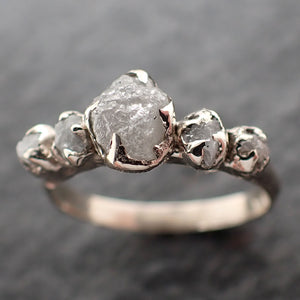 Custom Raw Diamond White gold Engagement Wedding Ring byAngeline 2733