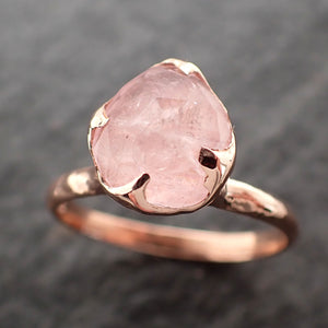 Fancy cut Morganite 14k Rose gold solitaire Pink Gemstone Cocktail Ring Statement Ring  gemstone Jewelry by Angeline 2739
