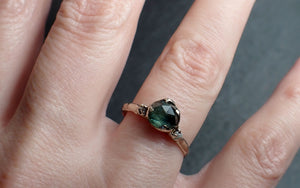 Fancy cut Montana Sapphire Diamond 14k White Gold Engagement Ring Wedding Ring blue Gemstone Ring Multi stone Ring 2742