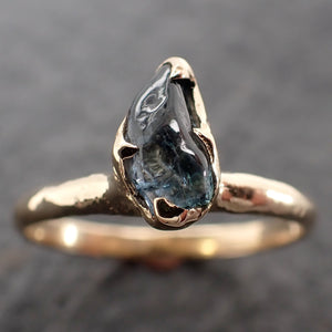 sapphire pebble blue candy polished 14k rose gold solitaire gemstone ring 2752 Alternative Engagement
