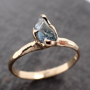 Sapphire Pebble blue candy polished 14k Rose gold Solitaire gemstone ring 2752