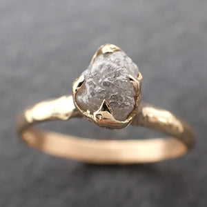 Raw Diamond Engagement Ring Rough Uncut Diamond Solitaire Recycled 14k yellow gold Conflict Free Diamond Wedding Promise 2403