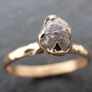 Raw Diamond Engagement Ring Rough Uncut Diamond Solitaire Recycled 14k yellow gold Conflict Free Diamond Wedding Promise 2403