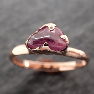 Sapphire Pebble candy polished 14k Rose gold Solitaire gemstone ring 2756
