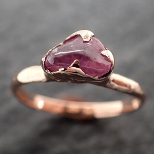 Sapphire Pebble candy polished 14k Rose gold Solitaire gemstone ring 2756