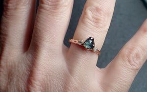 fancy cut light blue montana sapphire and diamonds 14k rose gold engagement wedding ring custom gemstone ring multi stone ring 2759 Alternative Engagement