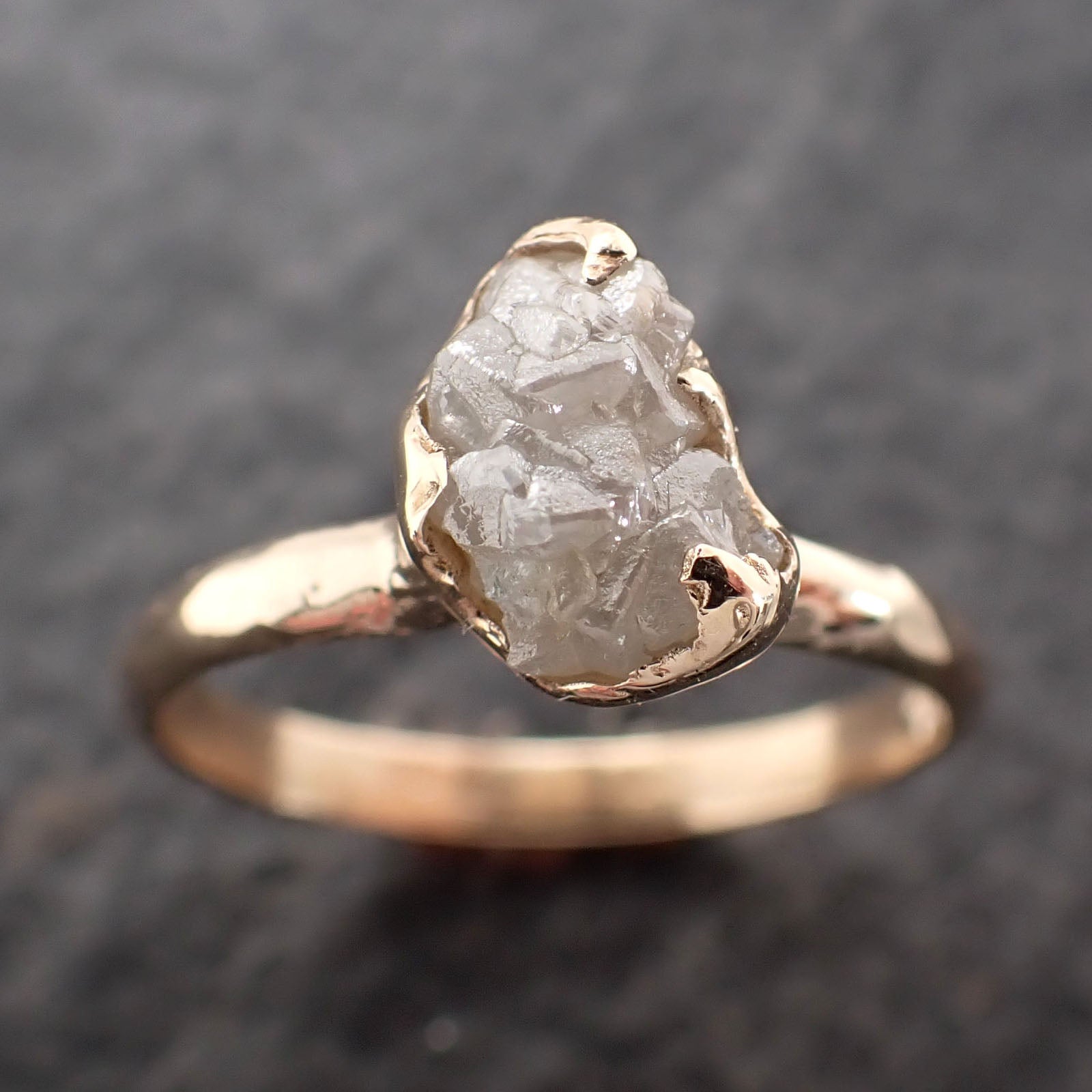 Raw Diamond Engagement Ring Rough Uncut Diamond Solitaire Recycled 14k yellow gold Conflict Free Diamond Wedding Promise 2763