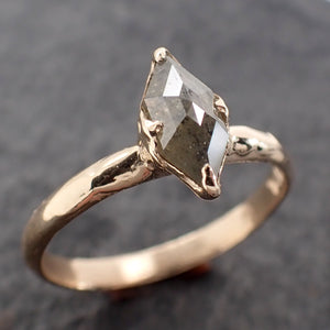Fancy cut salt and pepper Diamond Solitaire Engagement 14k yellow Gold Wedding Ring Diamond Ring byAngeline 2770