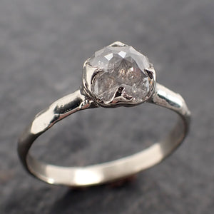 Fancy cut White Diamond Solitaire Engagement 18k White Gold Wedding Ring byAngeline 2776