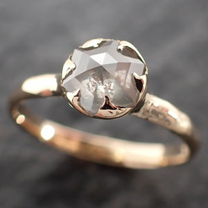 Fancy cut Salt and pepper Diamond Solitaire Engagement 14k yellow Gold Wedding Ring byAngeline 2783