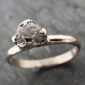 raw rough uncut diamond engagement ring solitaire 14k white gold conflict free diamond wedding promise 2325 Alternative Engagement
