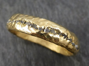 Raw Rough Diamond Men's Wedding Band 18k Gold Black Grey conflict free diamonds Recycled gold byAngeline C0341