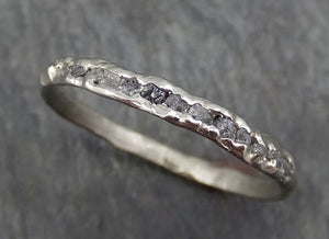Raw Rough Uncut Diamond Wedding Band 14k white Gold Diamond Wedding Ring byAngeline C0371