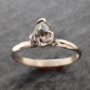 Fancy cut Salt and Pepper Diamond Solitaire Engagement 14k White Gold Wedding Ring Diamond Ring byAngeline 2719