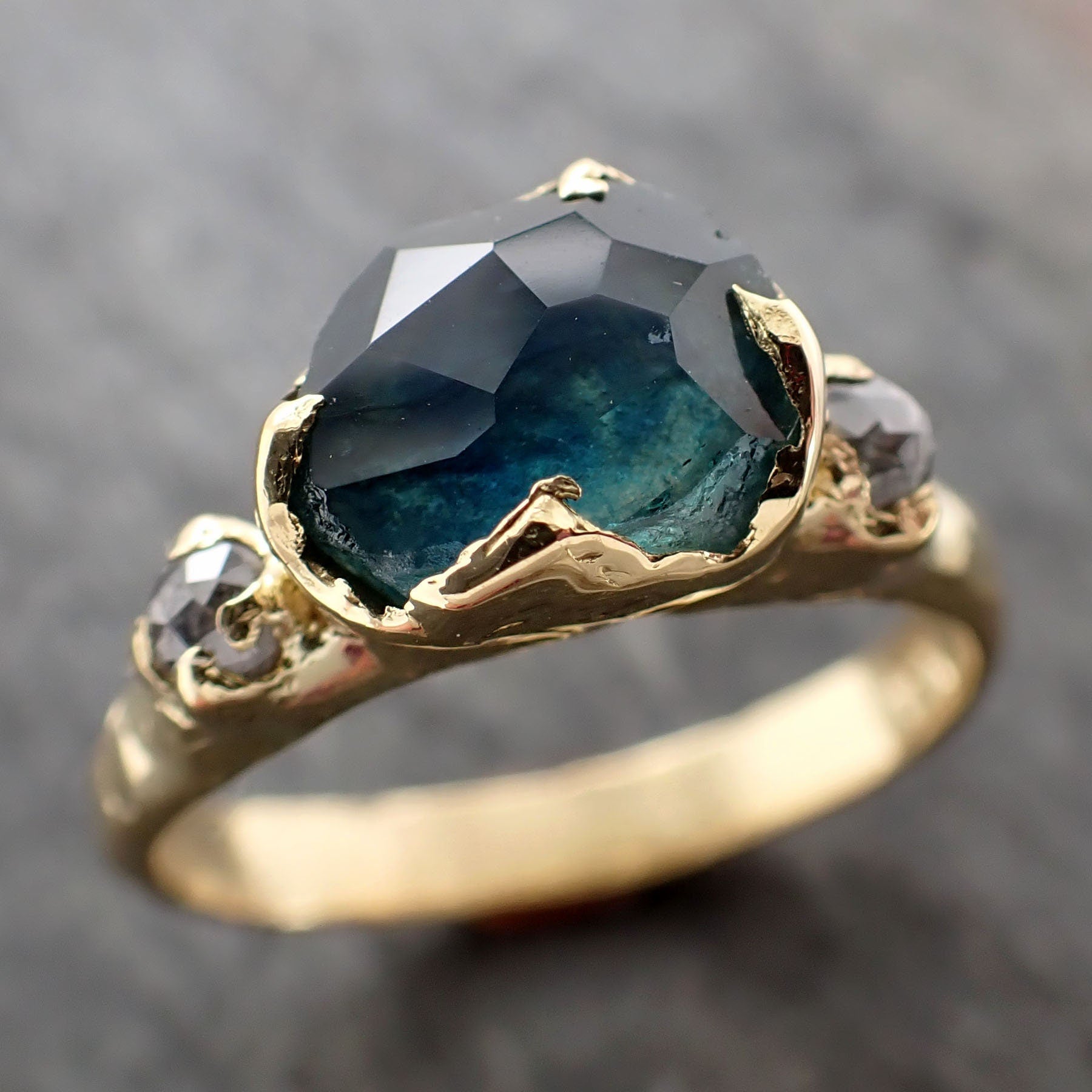 Juno | Oval Teal Moissanite Ring (1.92ctw) | Kristin Coffin Jewelry