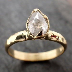Fancy cut white Diamond Solitaire Engagement 18k yellow Gold Wedding Ring byAngeline 2917