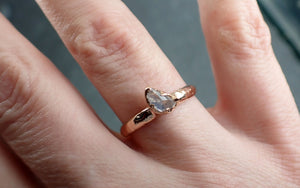 Faceted Fancy cut Champagne Half Moon Diamond Engagement 14k Rose Gold Solitaire Wedding Ring byAngeline 2912