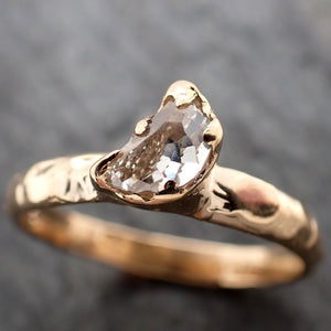 Fancy cut half moon diamond Engagement 18k Yellow Gold Solitaire Wedding Ring byAngeline 2934