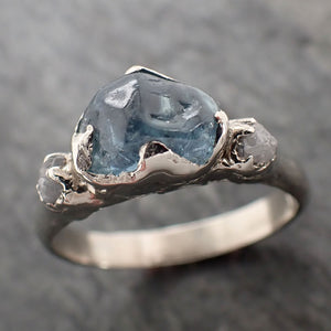 Sapphire Pebble candy polished White 14k gold Multi stone gemstone ring 2925
