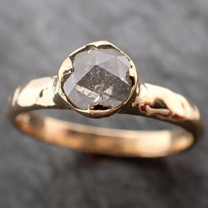 Fancy cut salt and pepper Diamond Solitaire Engagement 18k yellow Gold Wedding Ring Diamond Ring byAngeline 2930
