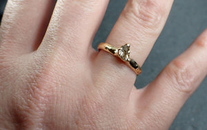 Fancy cut half moon diamond Engagement 18k Yellow Gold Solitaire Wedding Ring byAngeline 2933