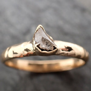 Fancy cut half moon diamond Engagement 18k Yellow Gold Solitaire Wedding Ring byAngeline 2935