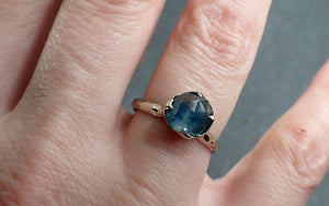 Fancy cut Montana blue Sapphire 14k White gold Solitaire Ring Gold Gemstone Engagement Ring 2946